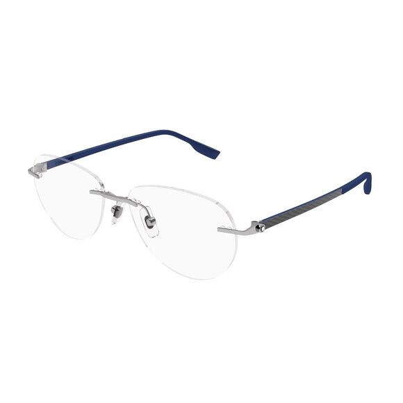 NEW MONTBLANC EYEGLASSES SILVER MEN EYEWEAR MONTBLANC MB0186O 002